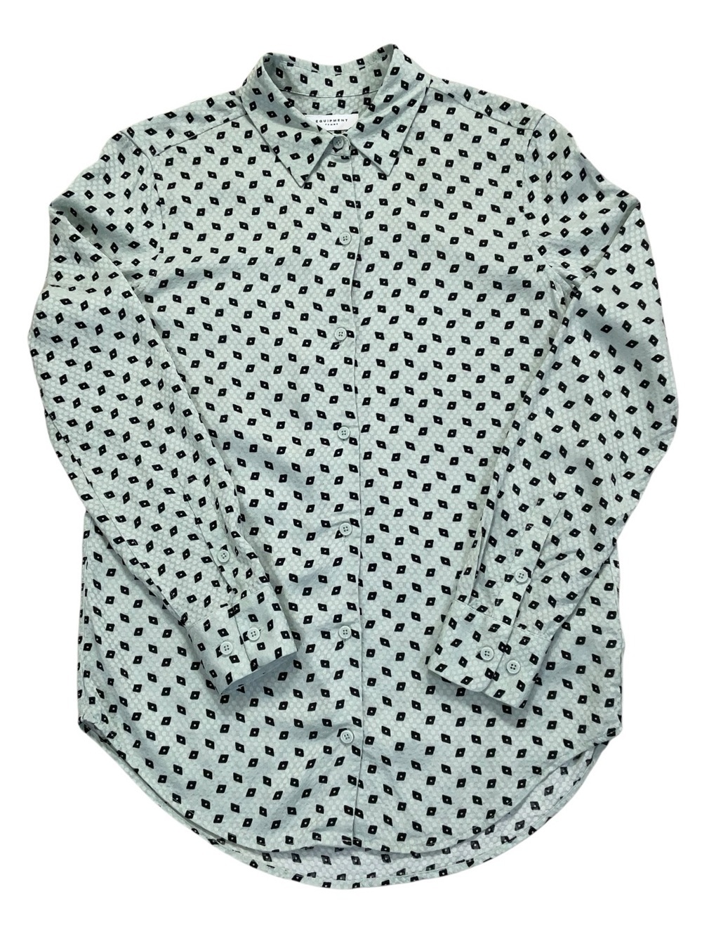 Equipment Femme Silk-Feel Button Front Blouse XS diamond Geo Print